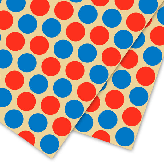 1973 Grafika Spots Wrapping Paper in Vibrant Neon