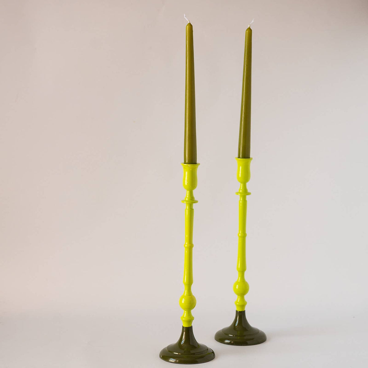 Eco-friendly colourful enamel candlestick holders by Forget Me Not & Green