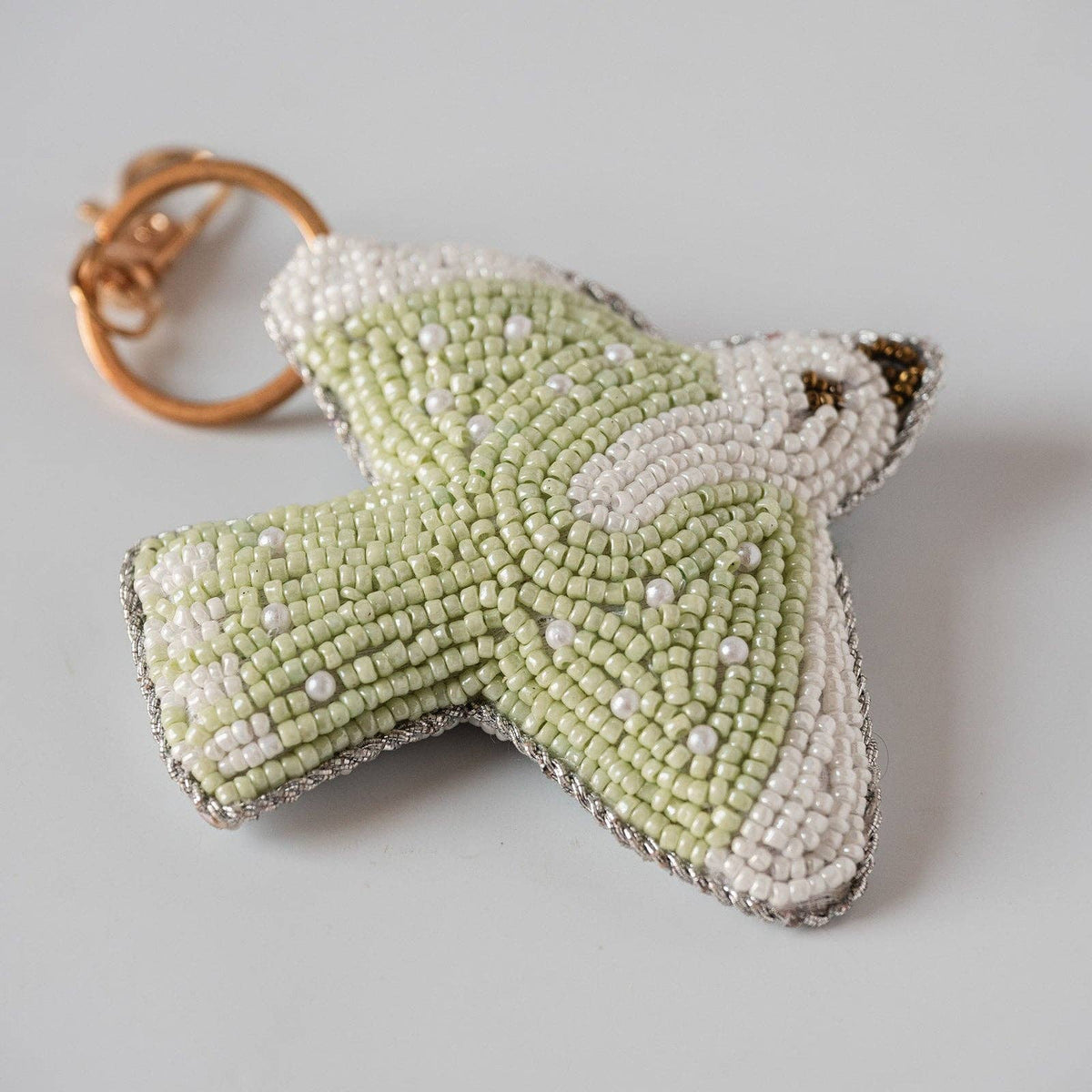 Hand-beaded Aperol Spritz cocktail keyring