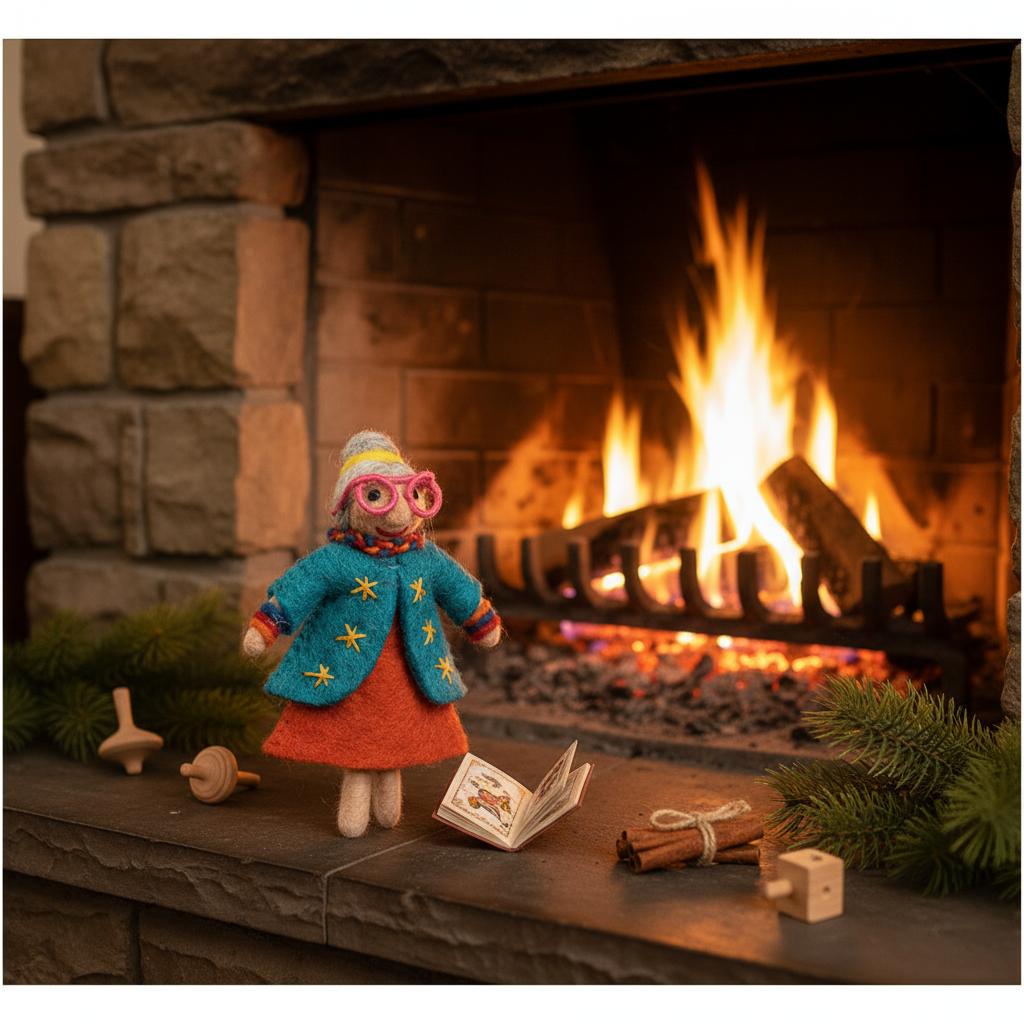 Quirky Groovy Granny Felt Ornament