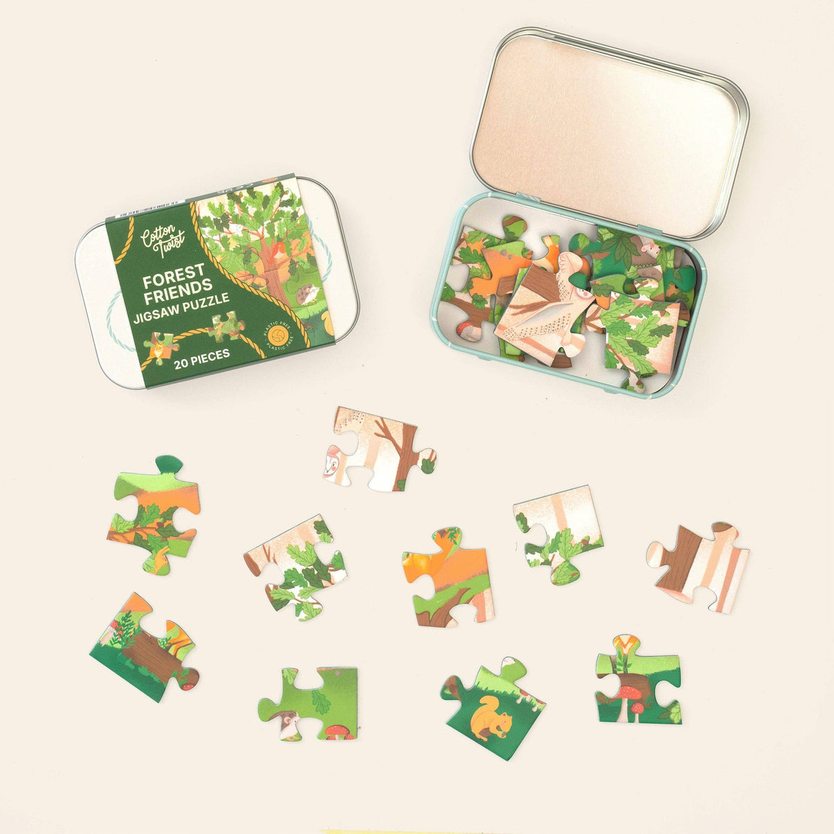 Compact keepsake tin for Forest Friends jigsaw puzzle