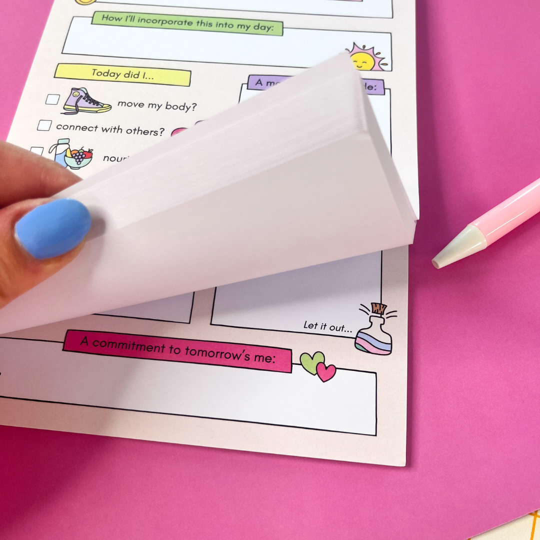 Detail of gratitude and reflection sections