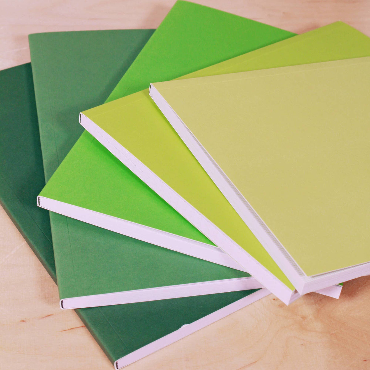 Open dot grid page of sustainably sourced gradient notebook