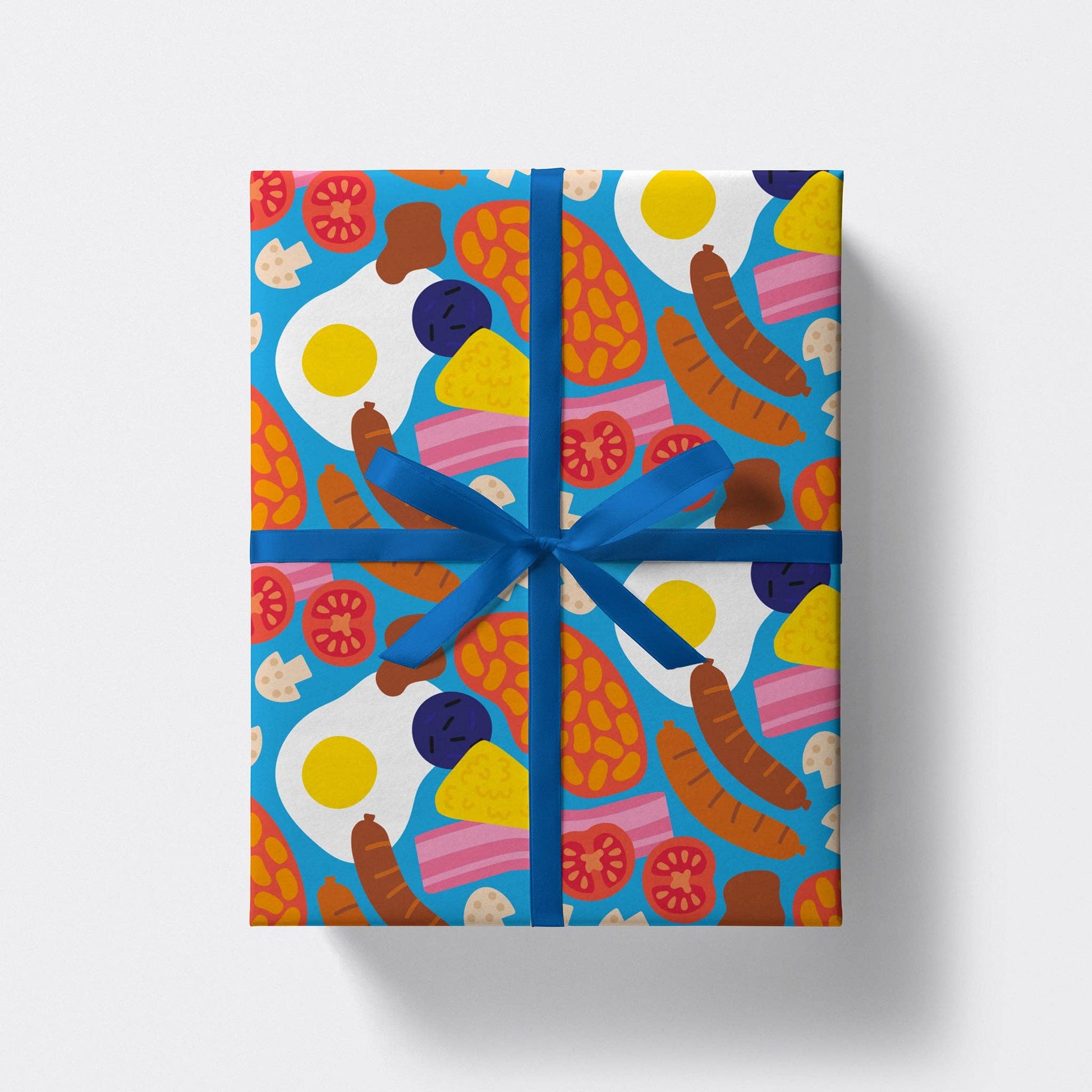 Rolled sheet of eco friendly Full English breakfast gift wrap