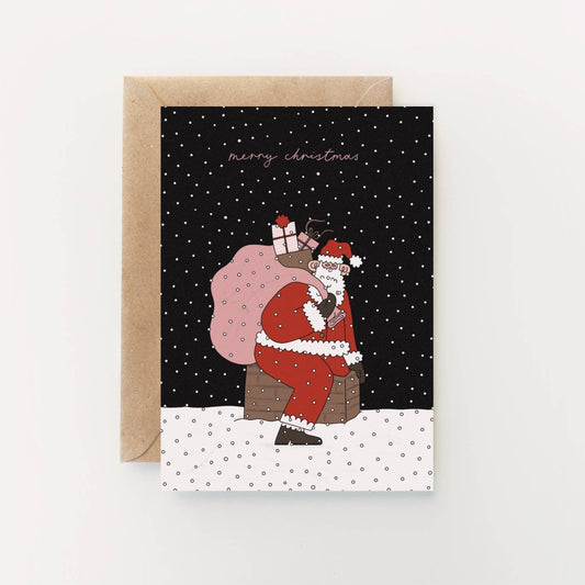 Santa Rooftop Eco-Friendly Christmas Card by Hollie Fuller