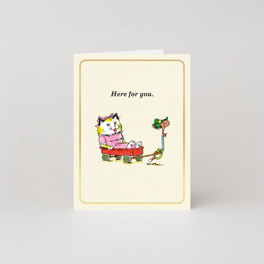 Here For You Gold Foil Mini Card by Studio Boketto