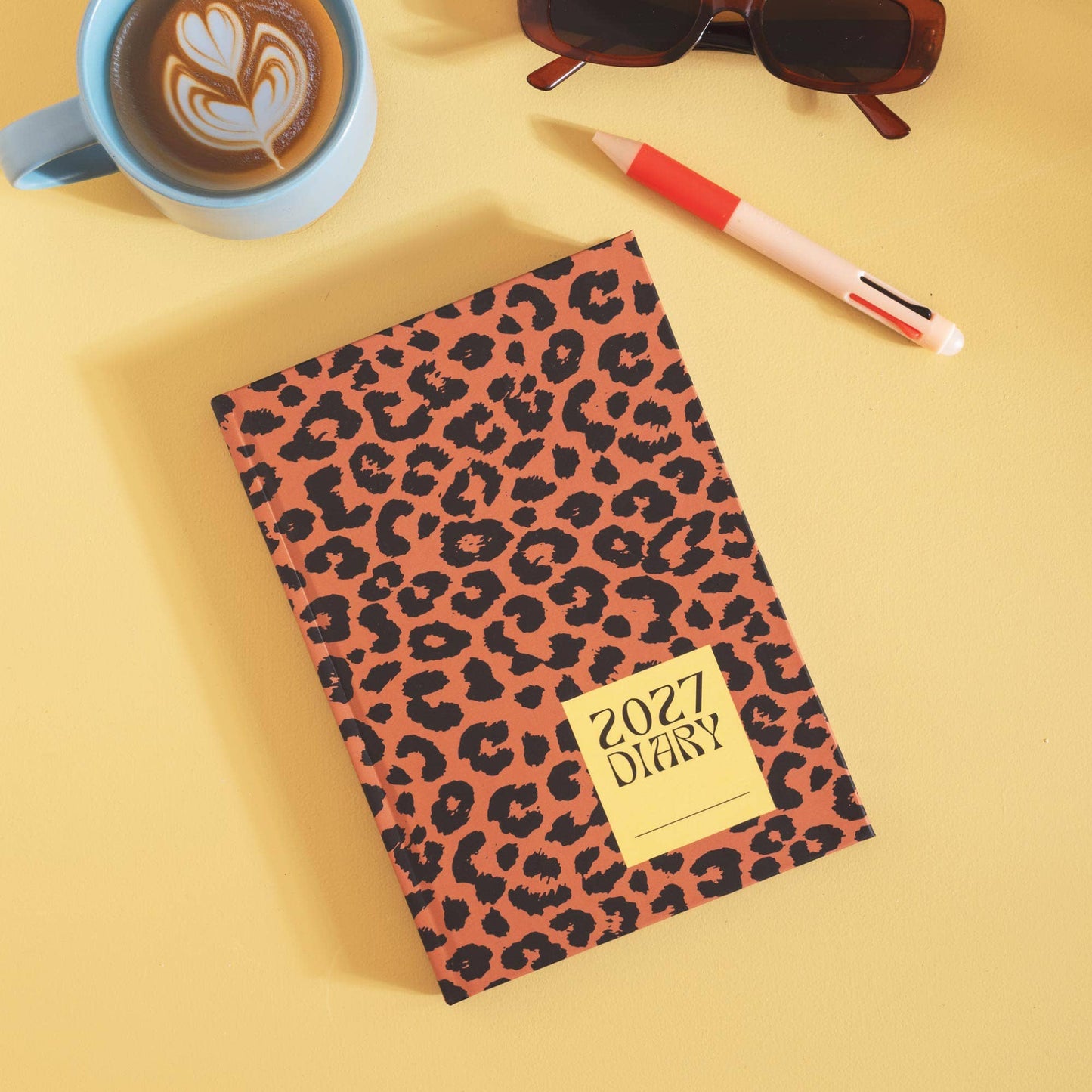 A5 Leopard Print 2027 Diary Week to View Cover