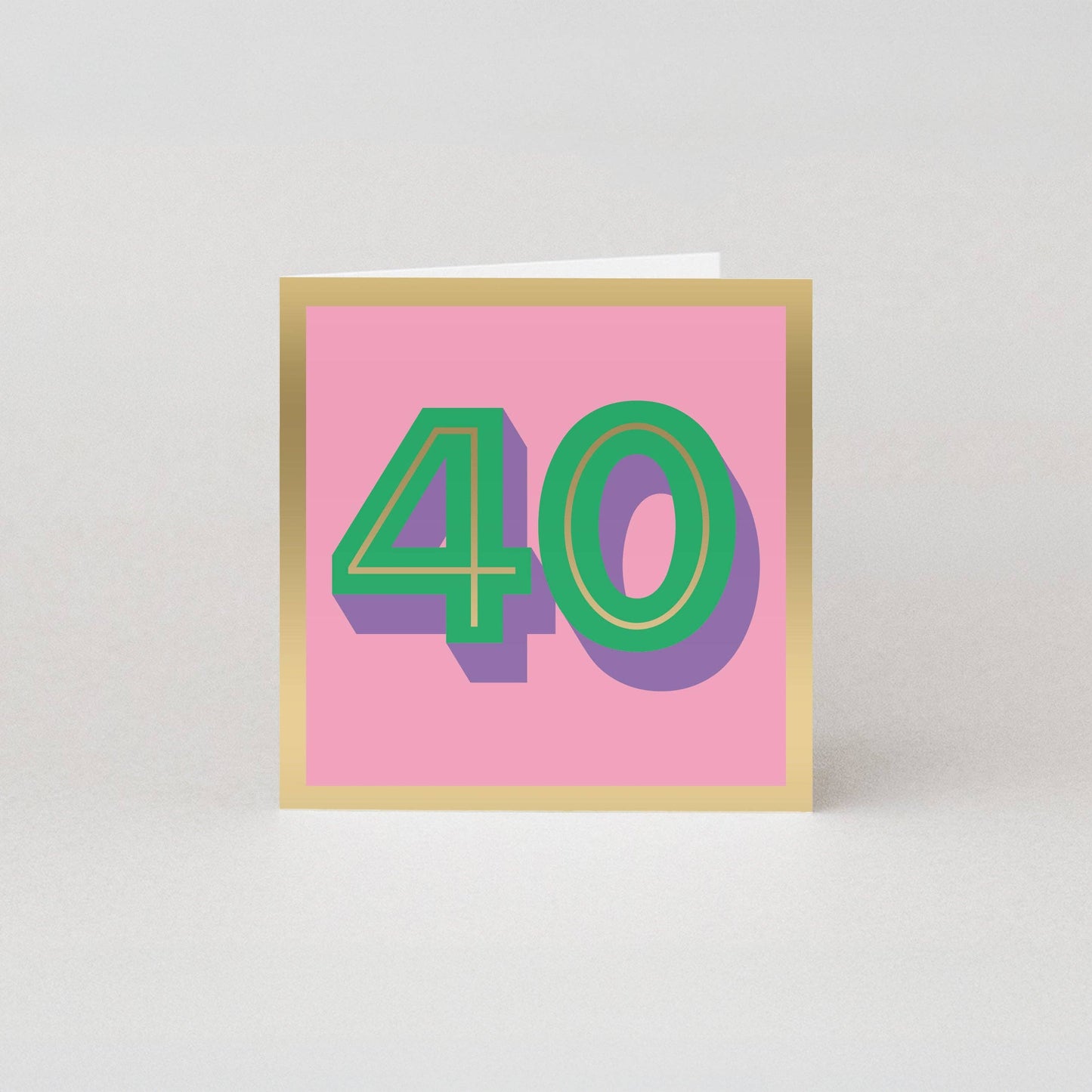 Luxury 40th Birthday Card with Gold Foil and Bold Typography