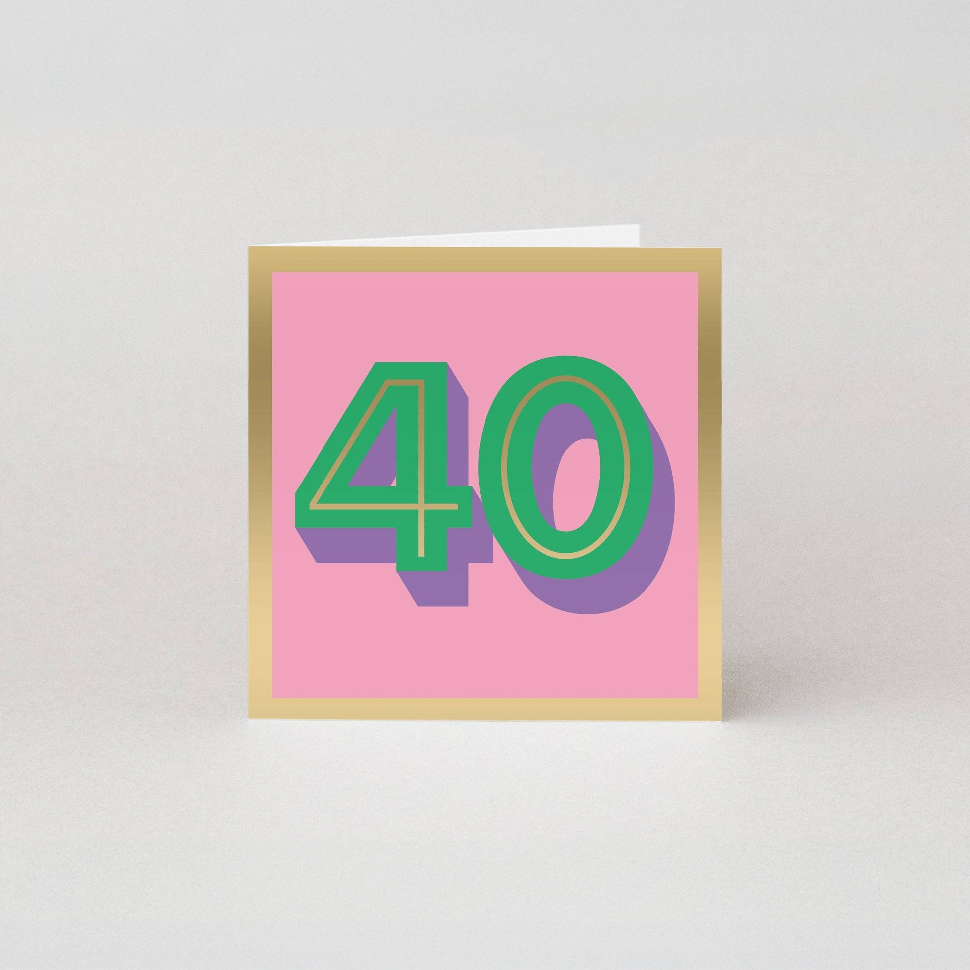 Luxury 40th Birthday Card with Gold Foil and Bold Typography