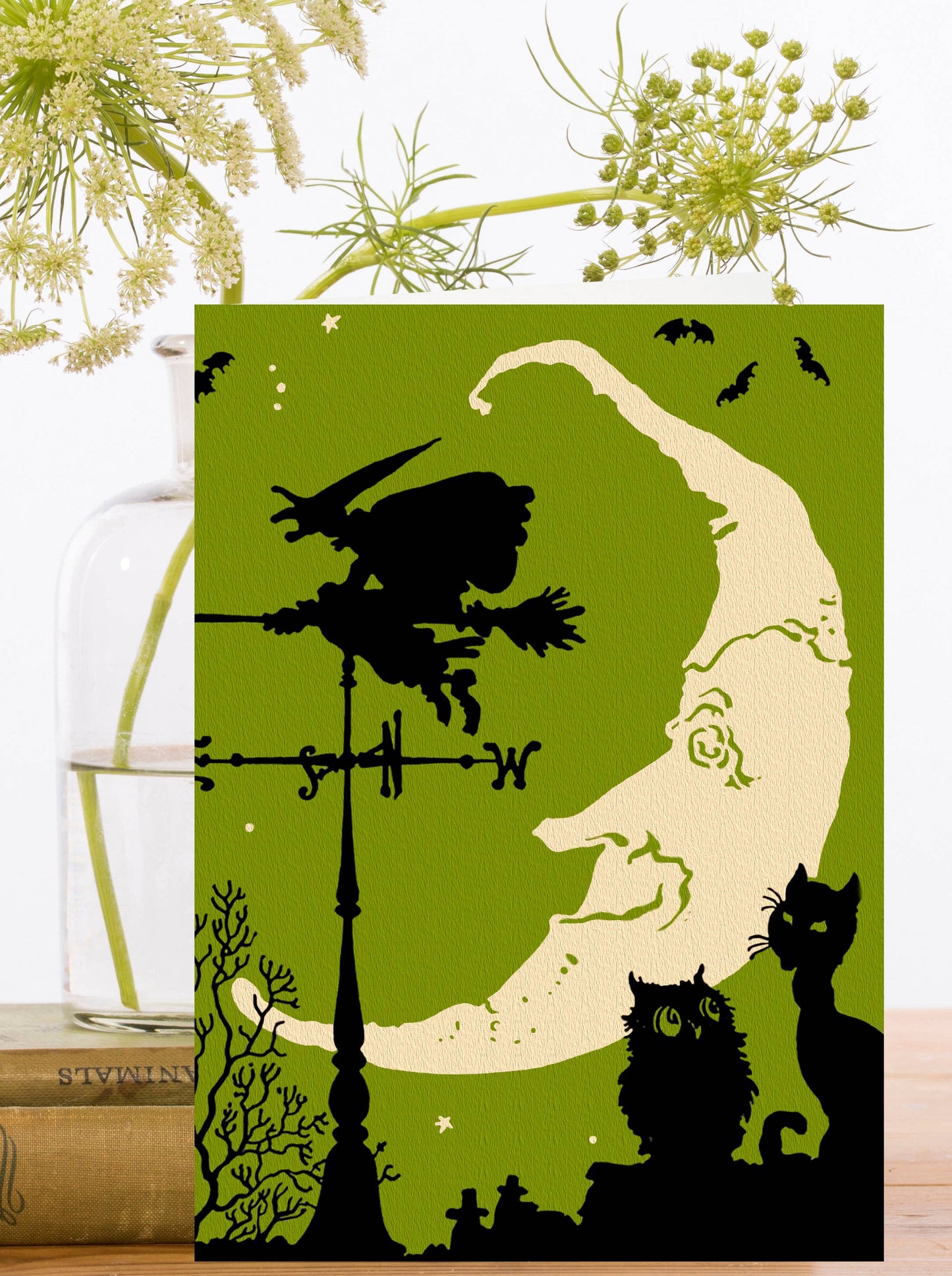 Vintage Halloween Greeting Card with Ivory Envelope