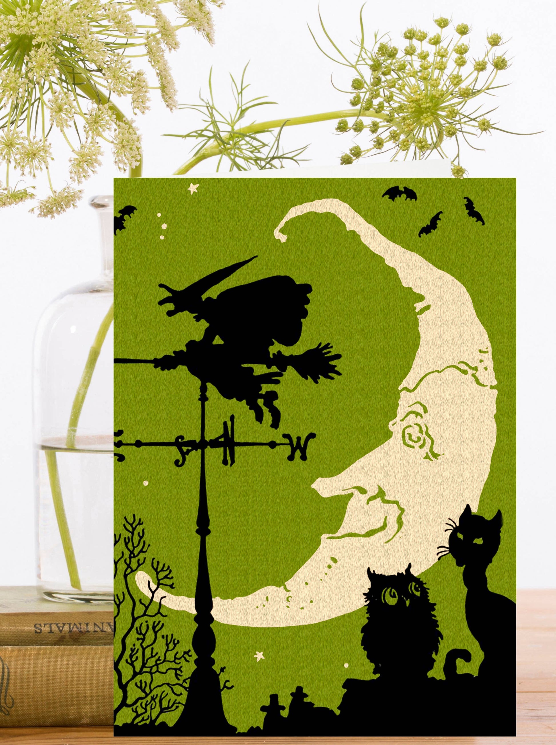 Vintage Halloween Greeting Card with Ivory Envelope