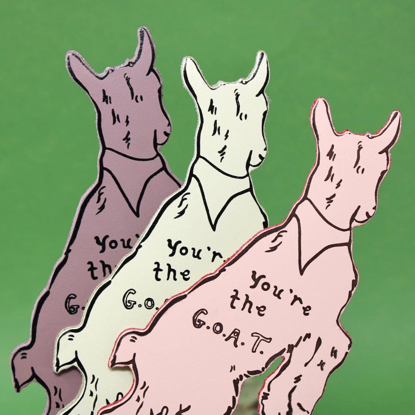 Double sided genuine leather GOAT bookmark