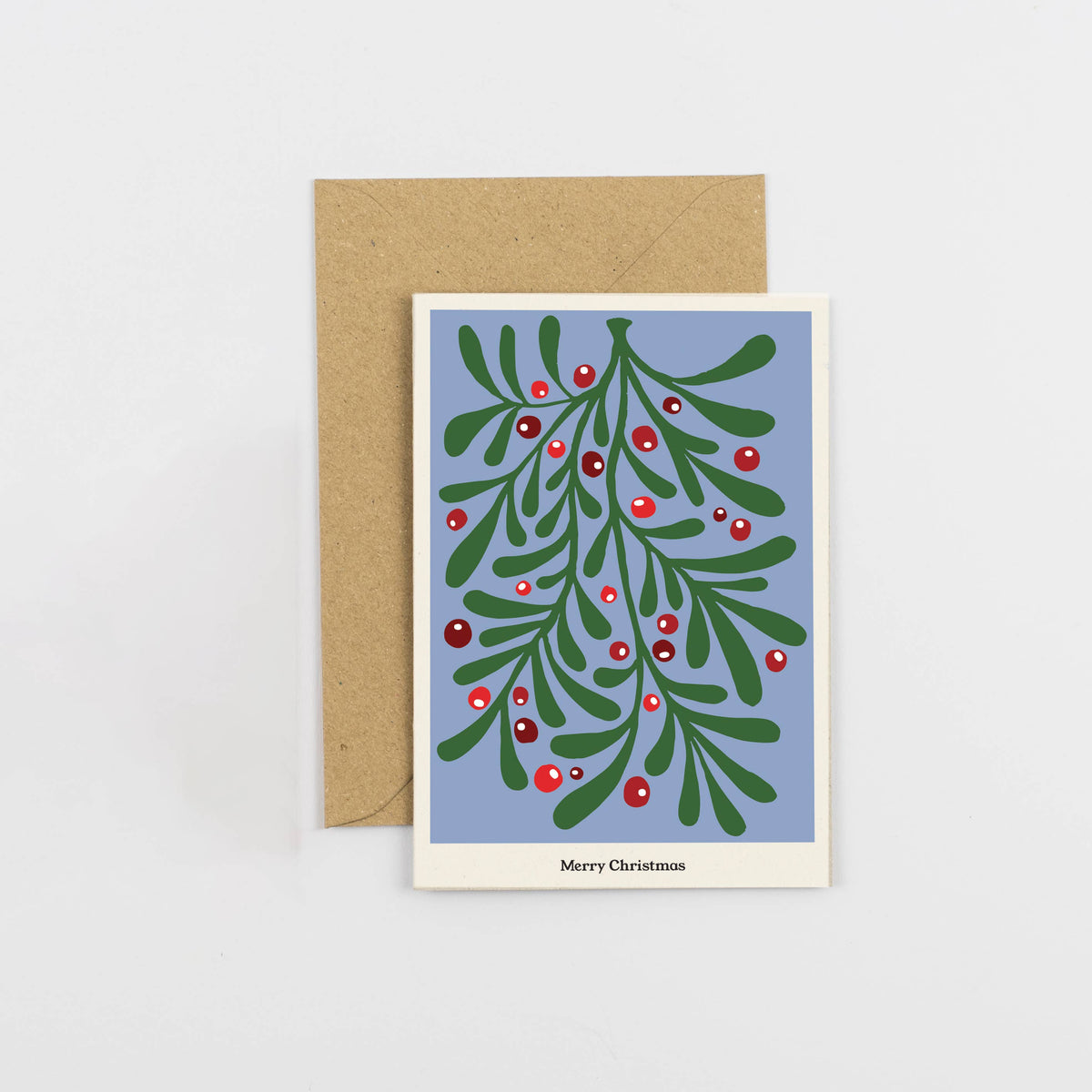 A6 Christmas plant card featuring a festive holly design