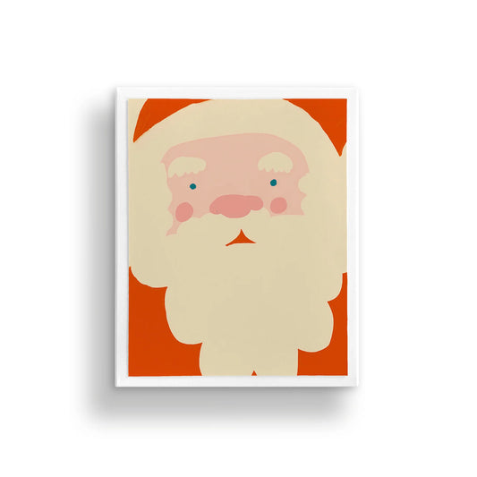 Santa Beard Christmas boxed card set by Emma Cooter Draws, featuring illustrated Santa with cloud eyebrows and beard, 8 litho printed cards, cream envelopes, sustainably certified paper, 108mm x 140mm.