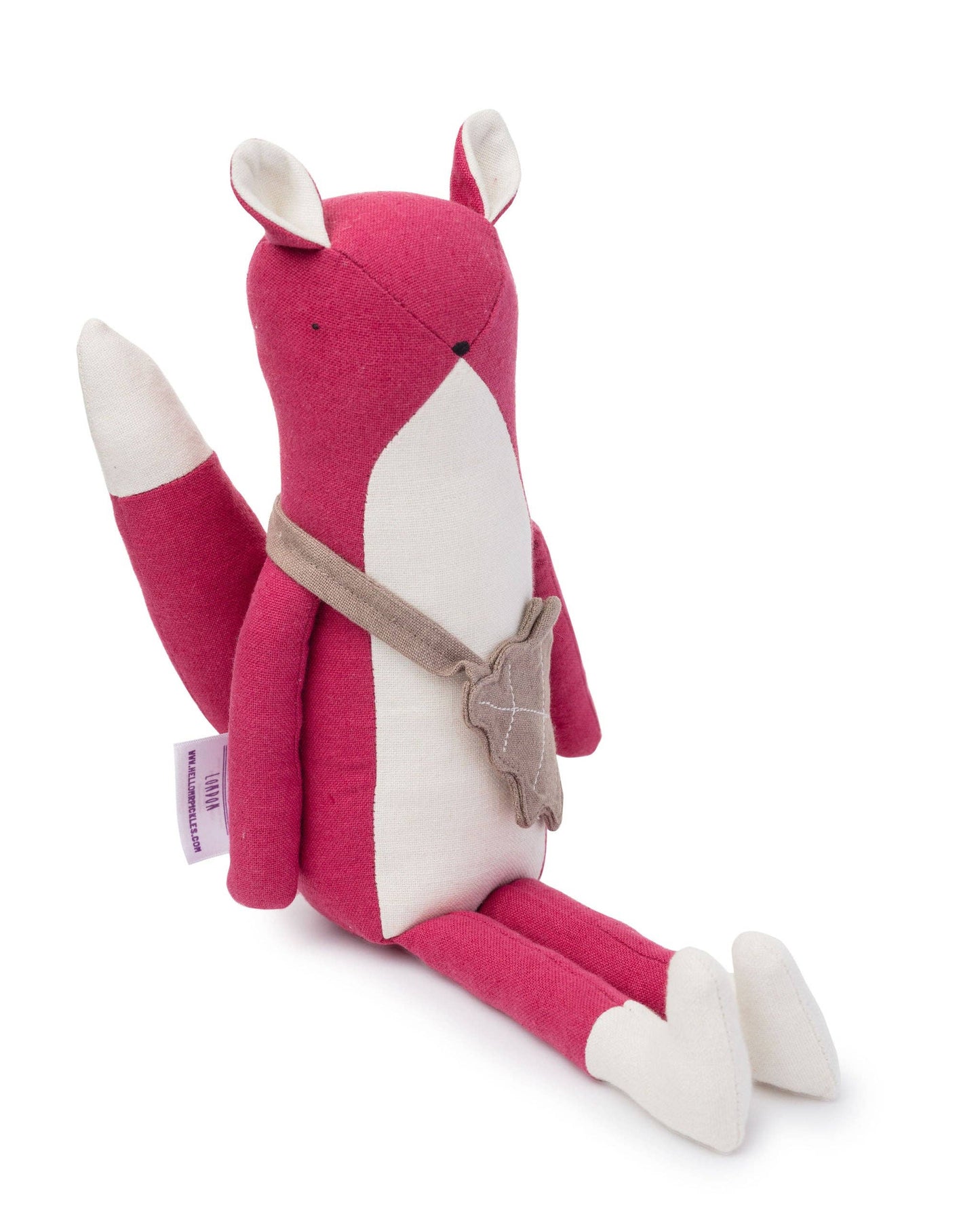 Florence the Fox soft toy, full view, eco-friendly cotton-linen blend