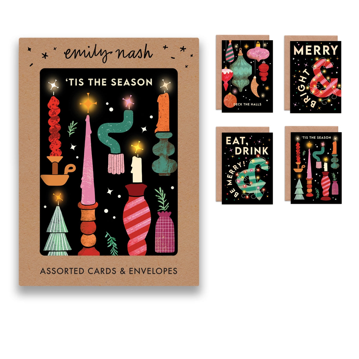 Emily Nash Christmas Lights Cards Multipack