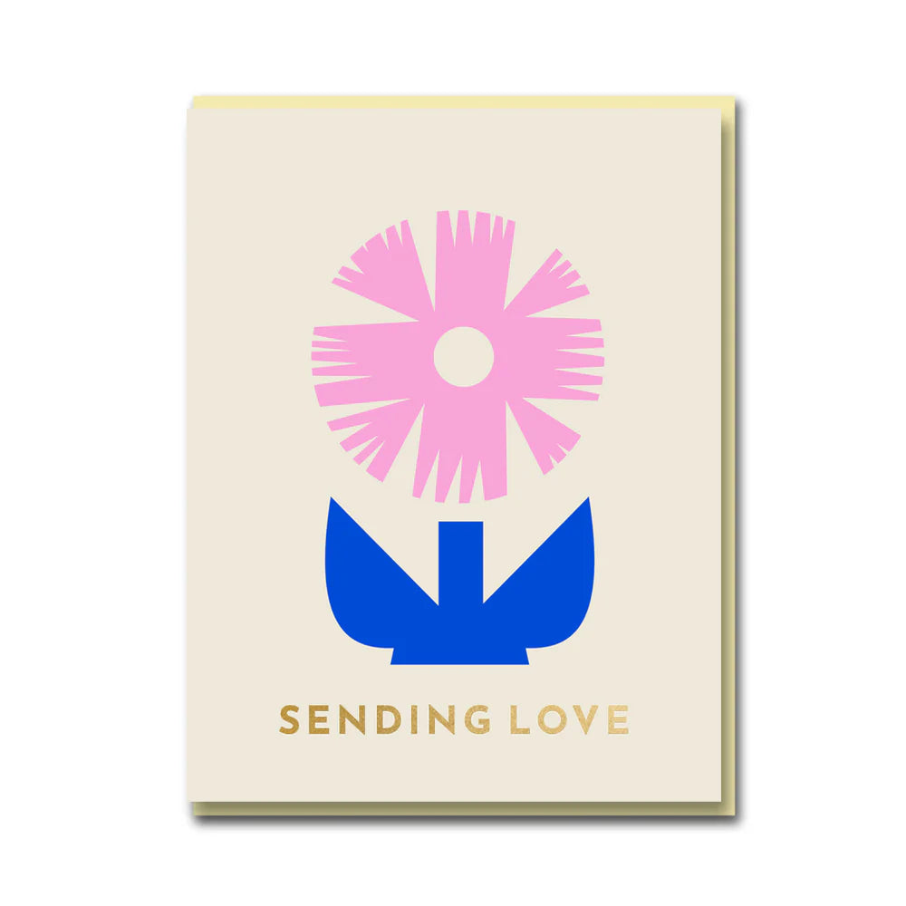Sparkle and Spin Sending Love Flower Card with Gold Foil