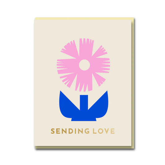 Sparkle and Spin Sending Love Flower Card with Gold Foil