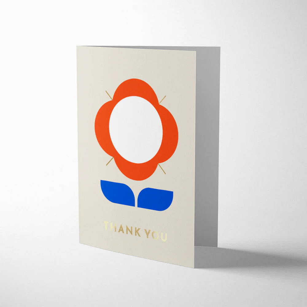 Minimalist floral thank you card by Darling Clementine with cream envelope