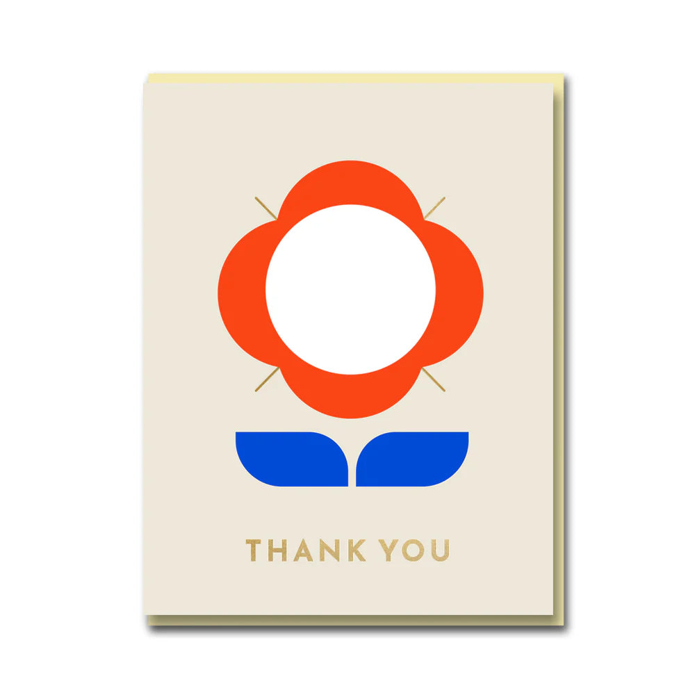 Darling Clementine Sparkle and Spin Thank You Flower Card with Gold Foil