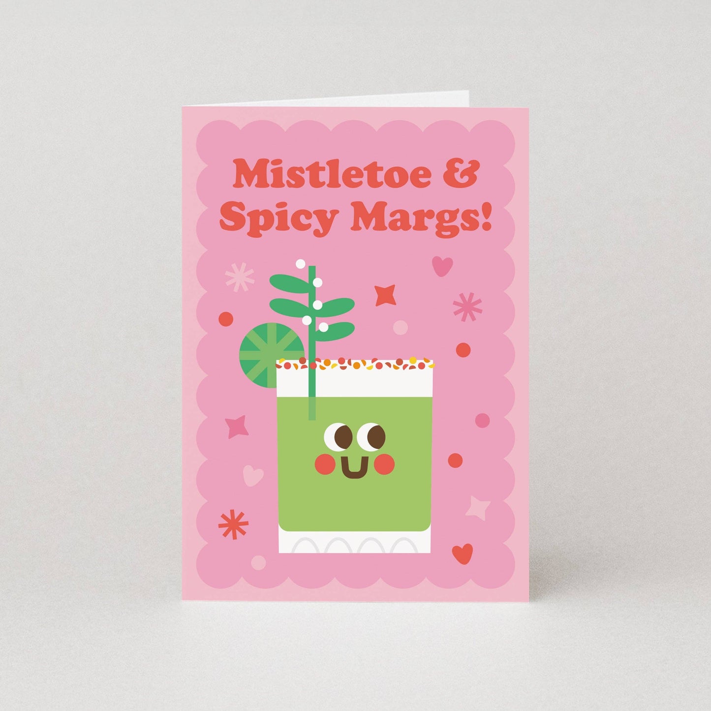 Mistletoe and Spicy Margs Christmas card by Studio Boketto