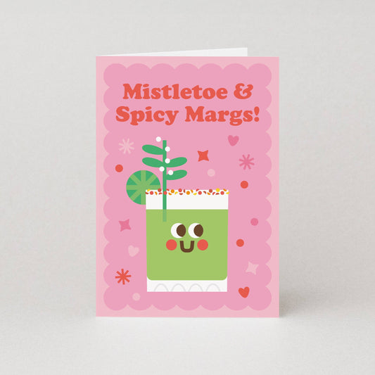 Mistletoe and Spicy Margs Christmas card by Studio Boketto