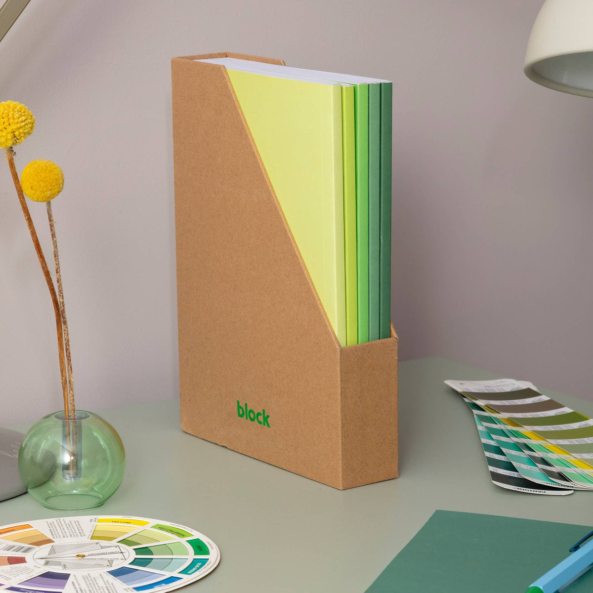 Gradient A5 notebook set displayed in green colourway