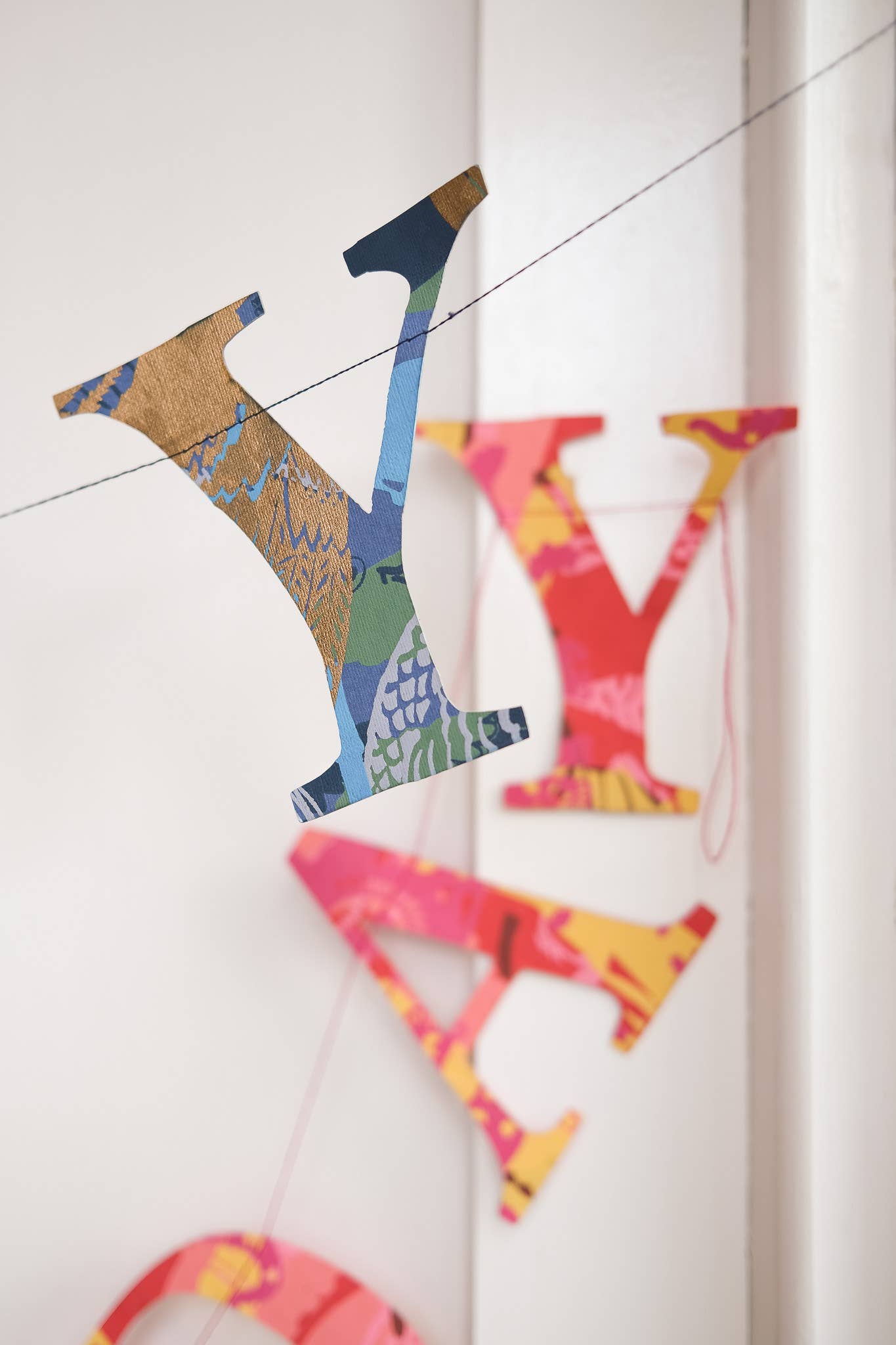Happy Birthday Recycled Blue Garland