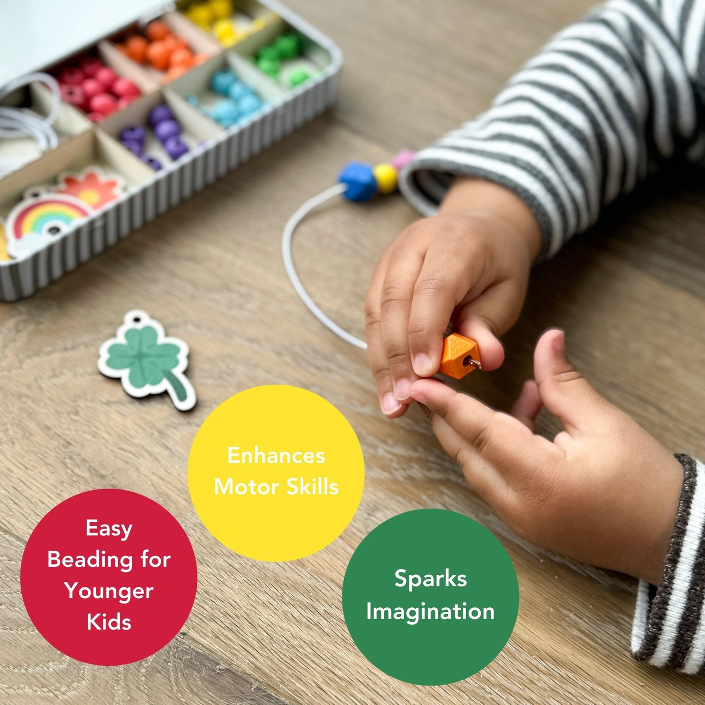 Eco-friendly keyring craft kit for children, plastic free and reusable tin