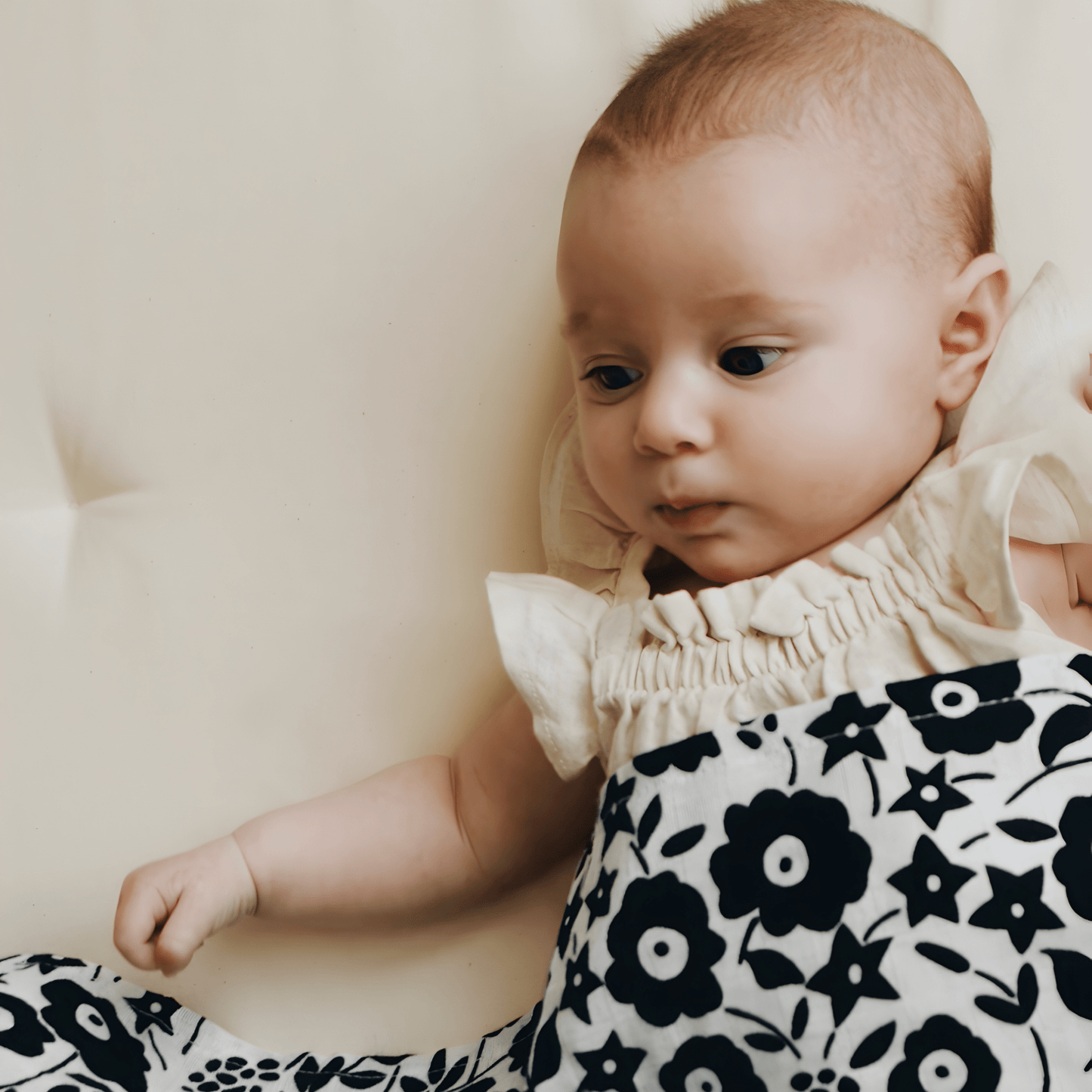 Etta Loves sensory muslin used as a lightweight baby blanket