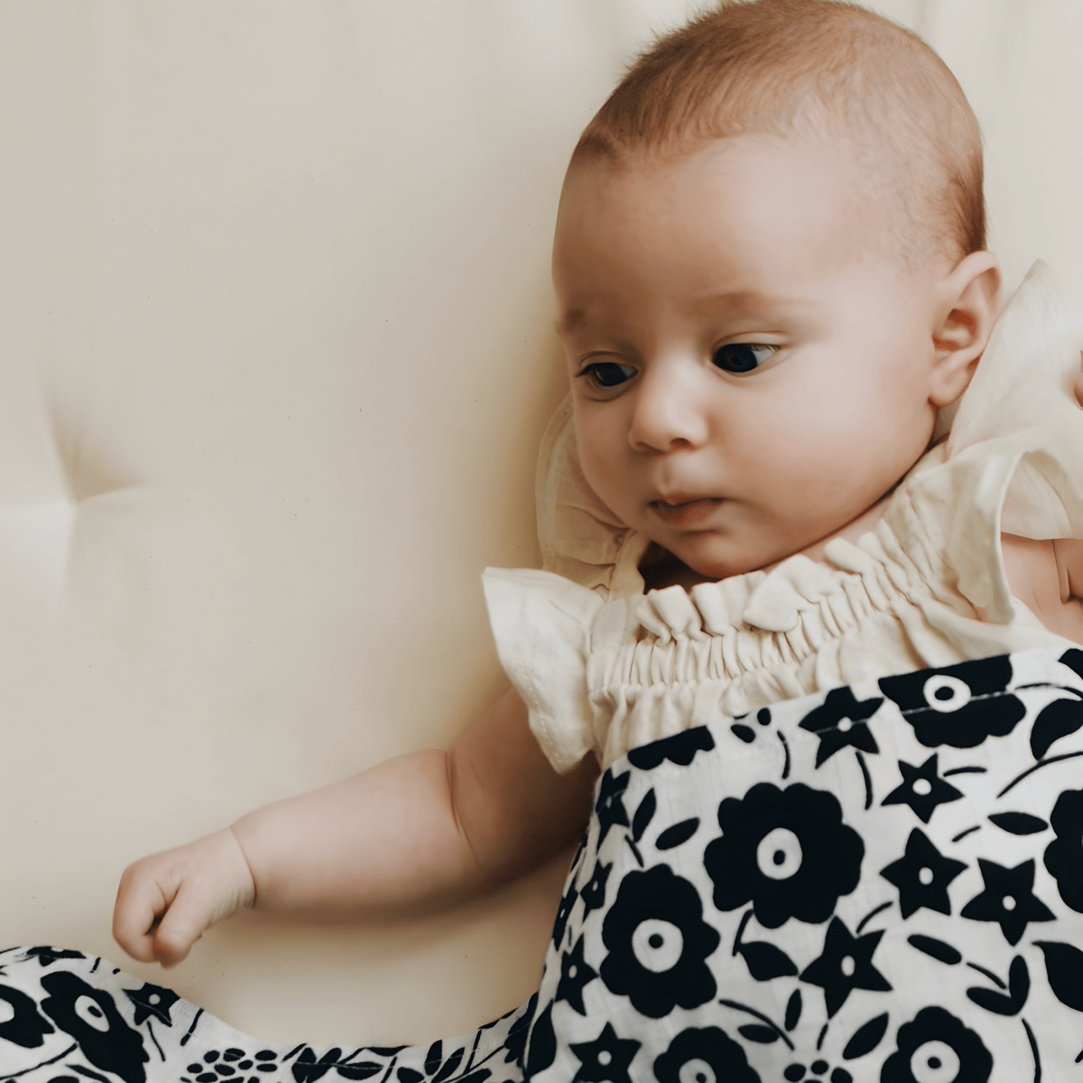 Etta Loves sensory muslin used as a lightweight baby blanket