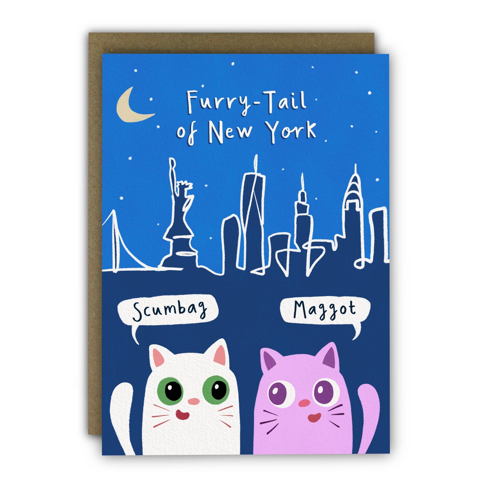 Funny Cat Christmas Card Fairytale of New York Parody Front