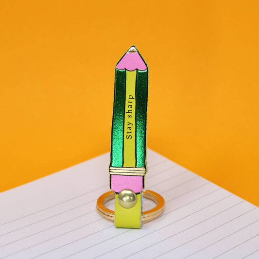 British Made Leather Pencil Keyring