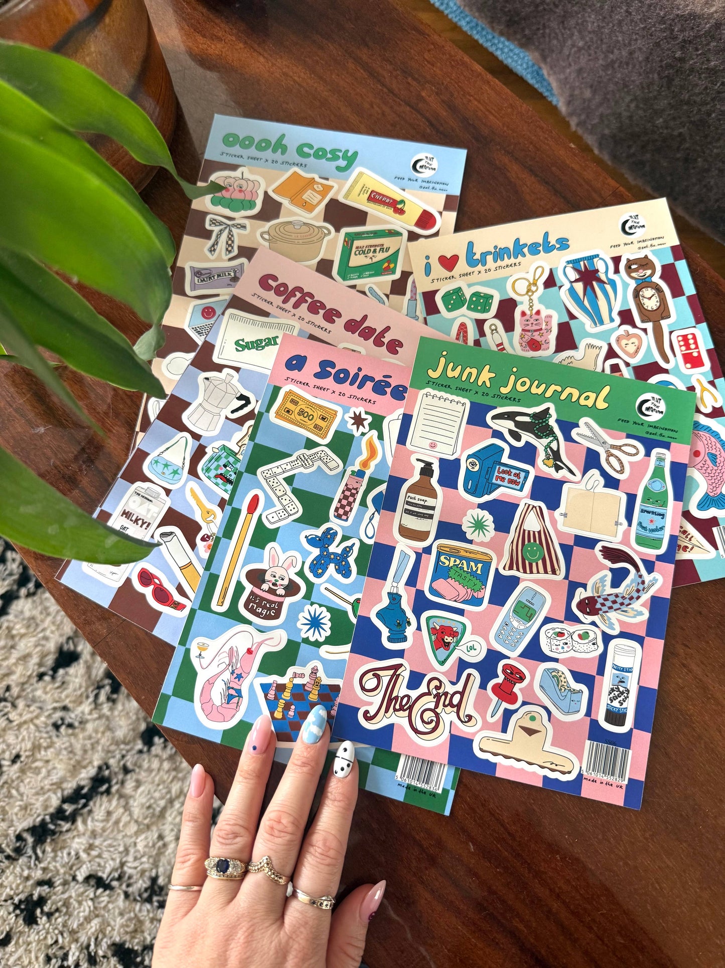 A5 sticker sheet; soiree party design, journal stickers