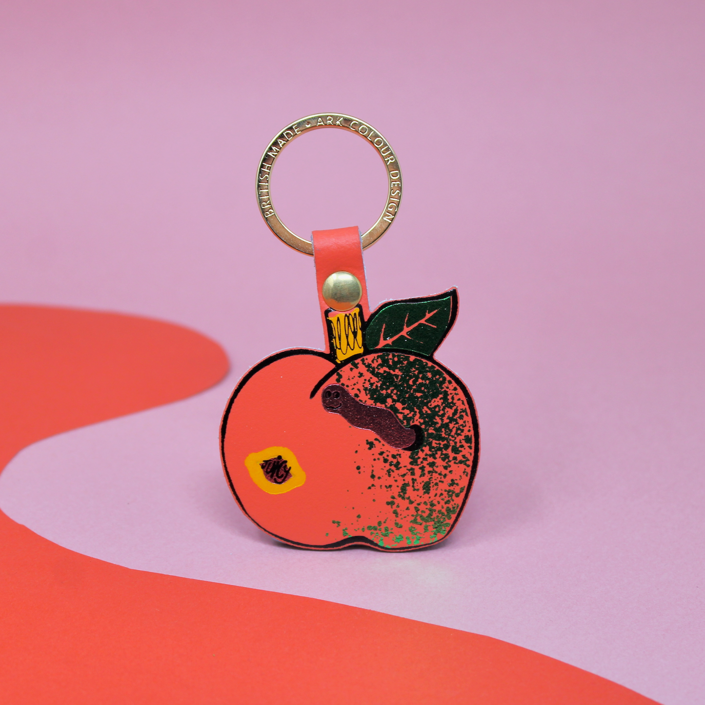 Eco-friendly apple keyring packaging detail