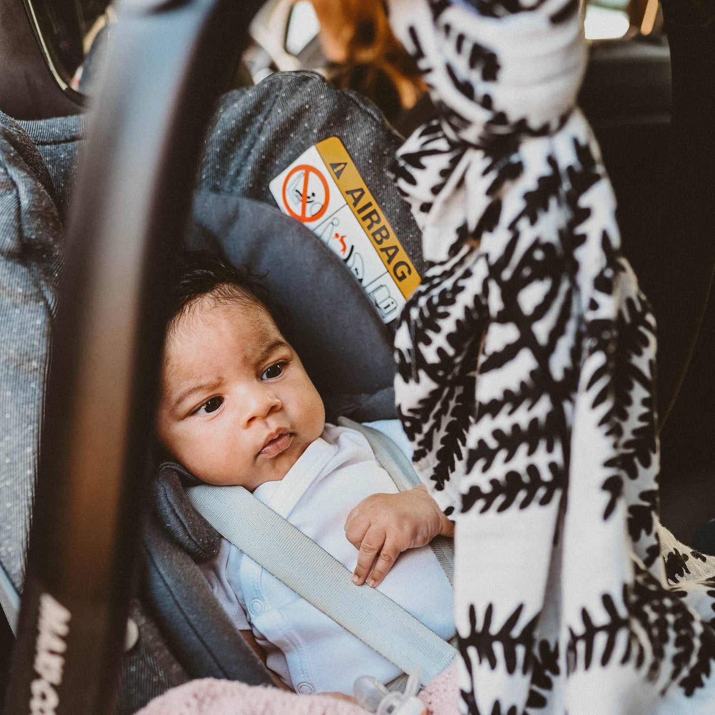 Etta Loves Plant Print sensory muslin 2-pack with Fern and Sycamore organic cotton designs.