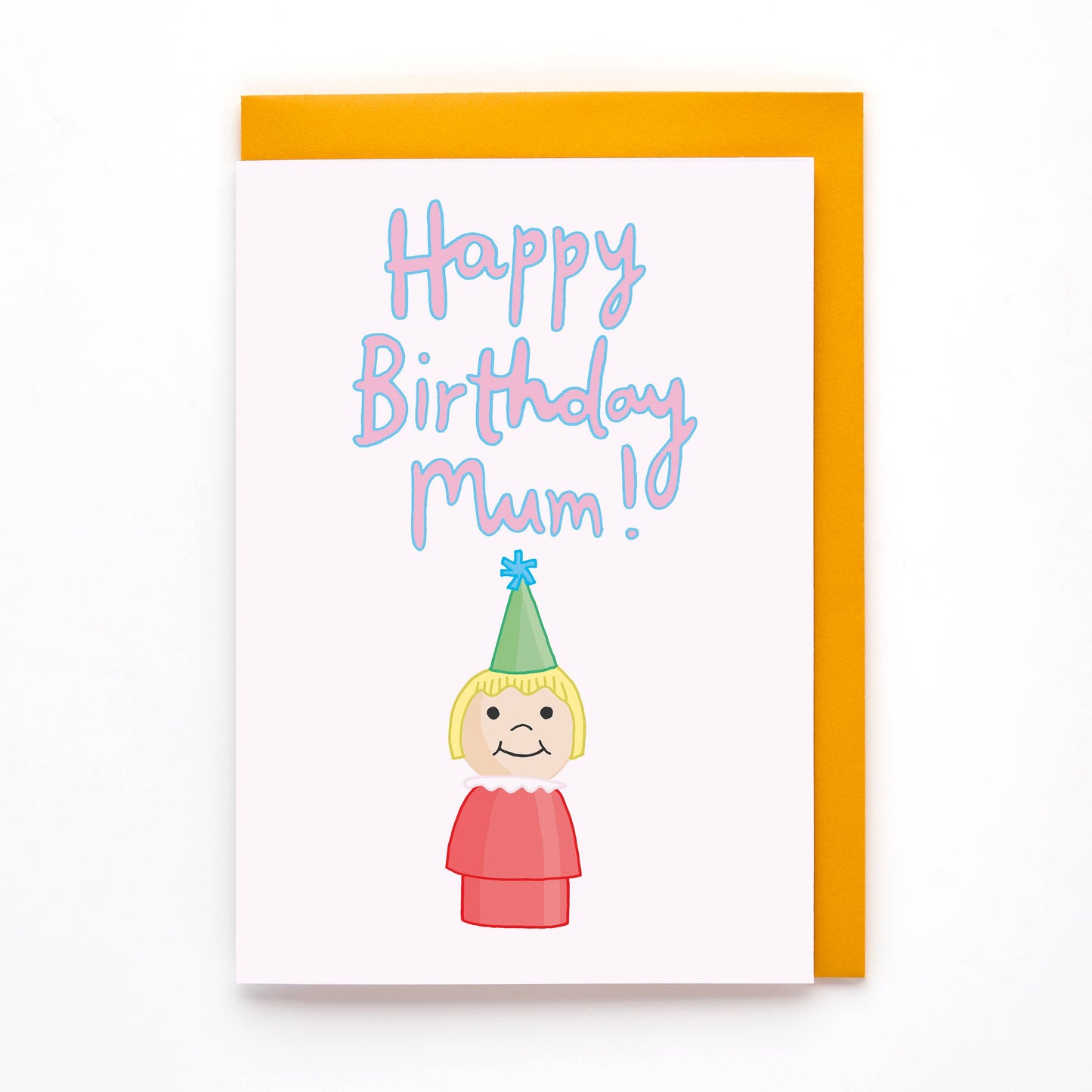 Mum Birthday Card featuring a retro toy illustration