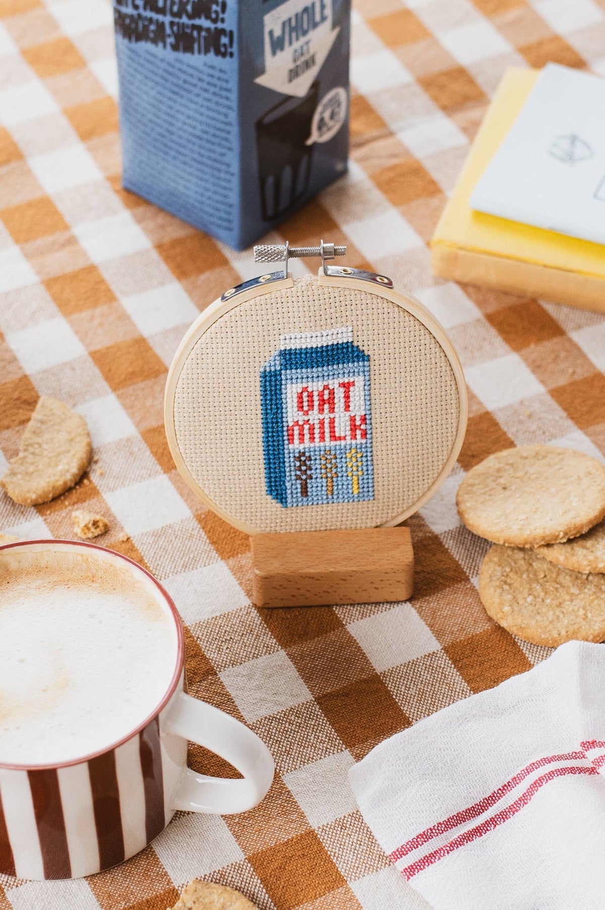 Oat Milk Beginner Cross Stitch Kit by Cotton Clara