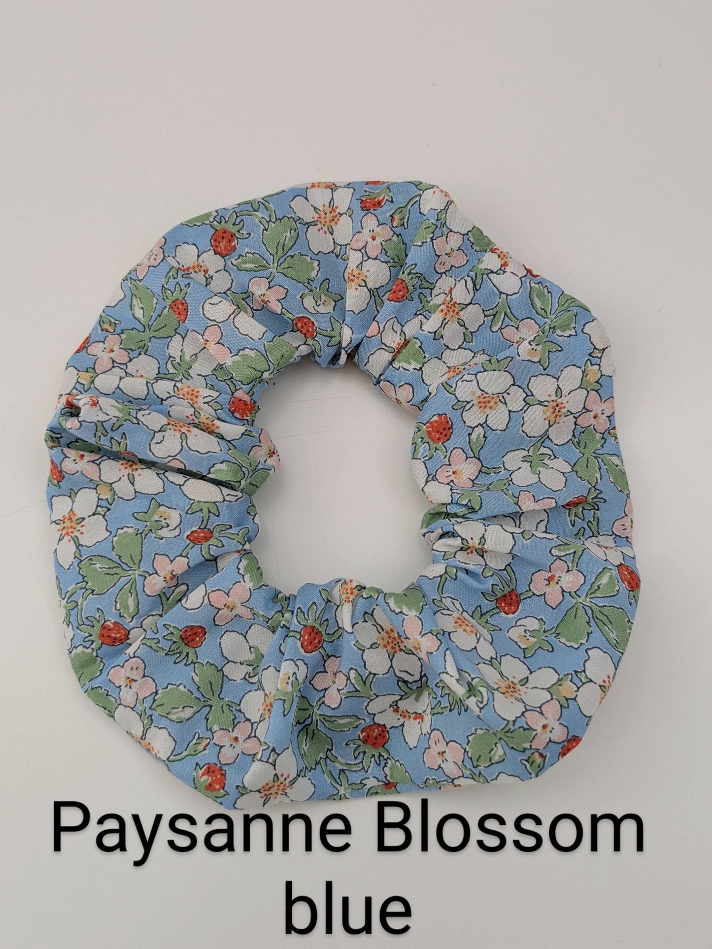 Handmade cotton scrunchie with Liberty fabric design, 9-10cm diameter