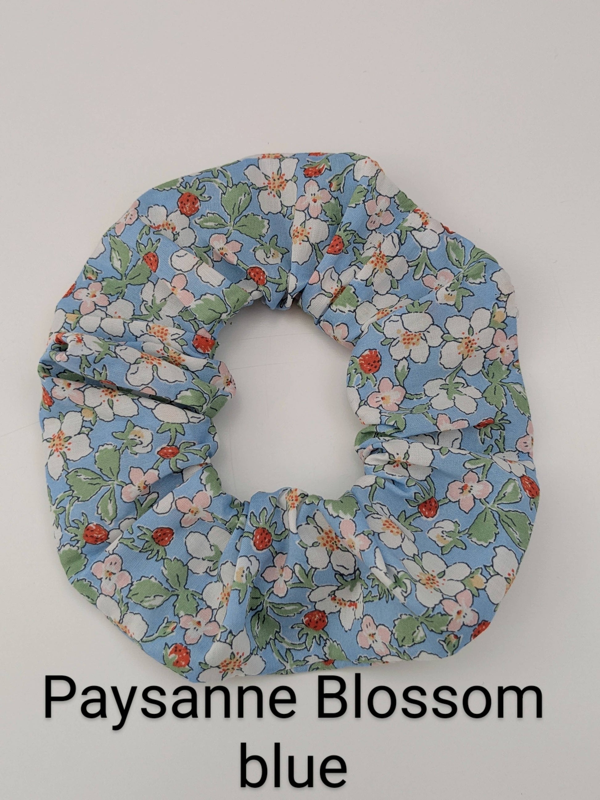 Handmade cotton scrunchie with Liberty fabric design, 9-10cm diameter