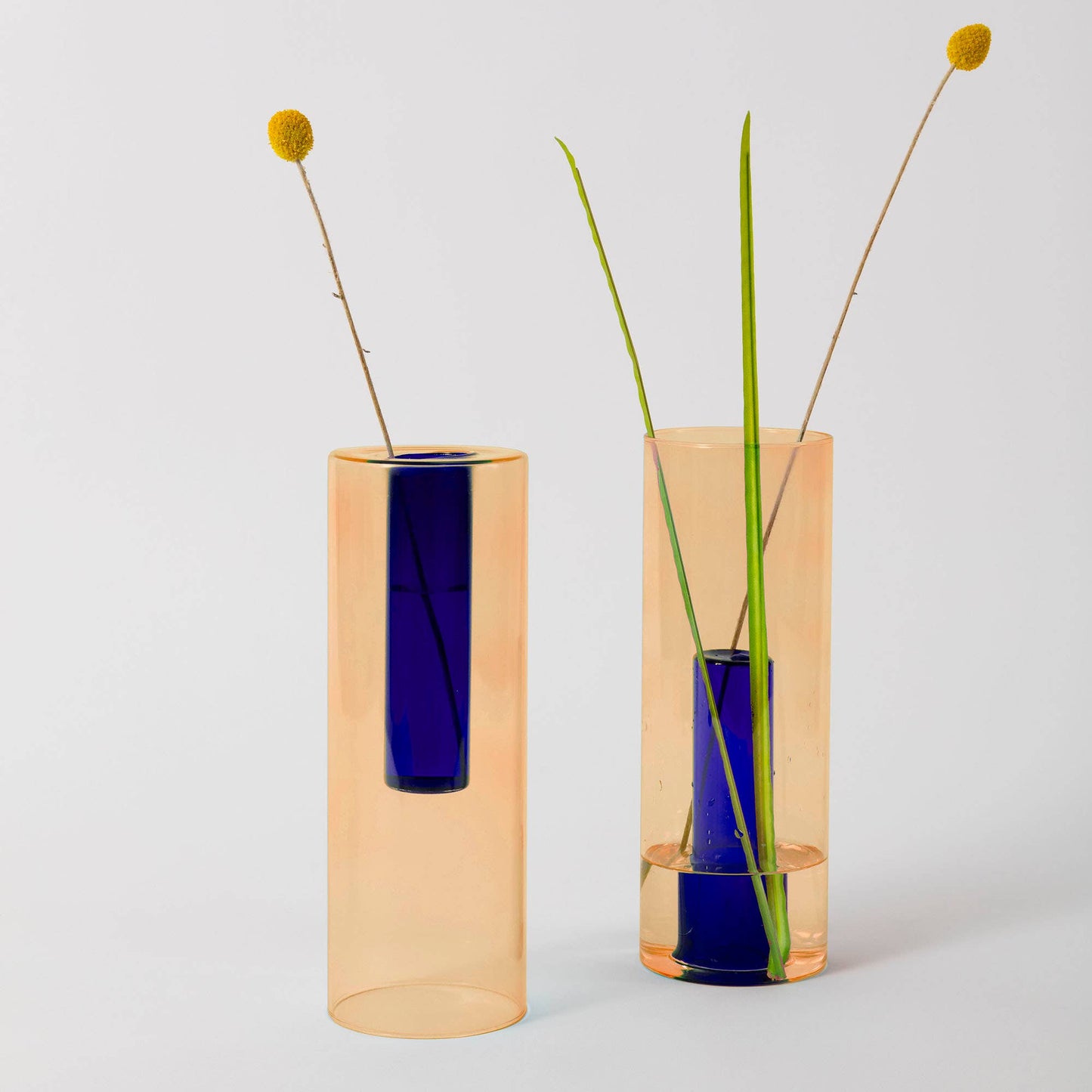 Geometric borosilicate glass vase, reversible design