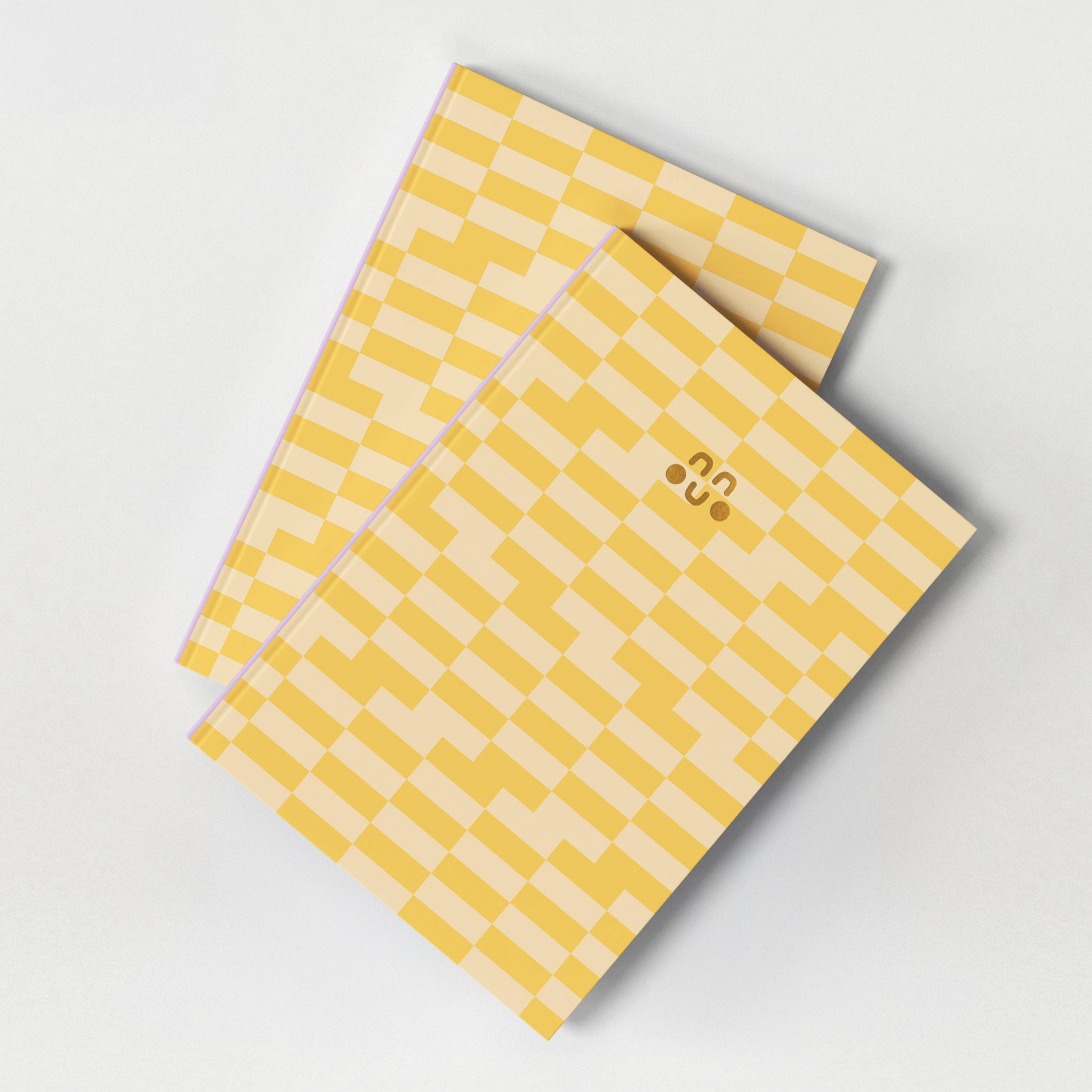 Butter pattern luxury A5 lined notebook with gold foil detail