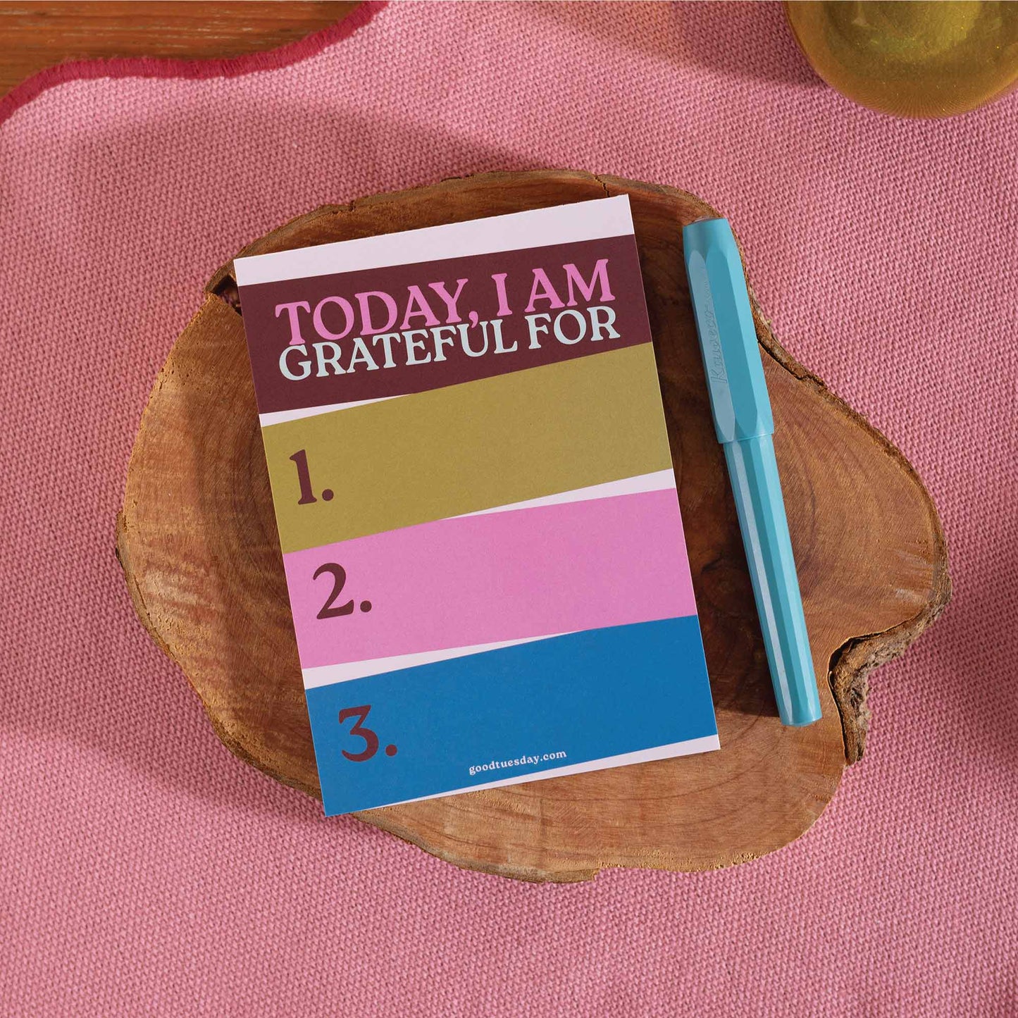 A6 Daily Gratitude Pad with Work Hard Play Nice design