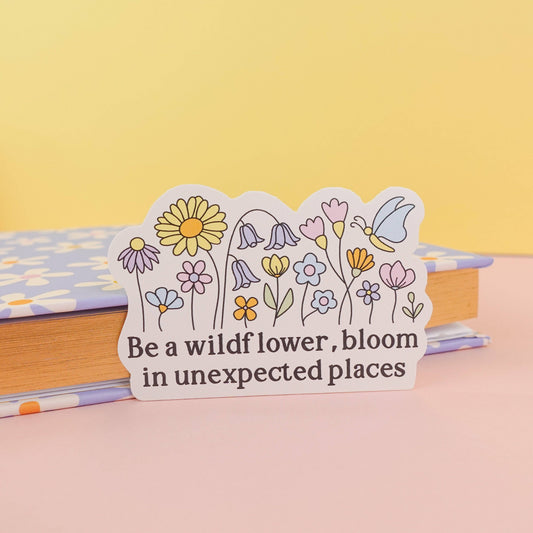 Be a Wildflower floral vinyl sticker with matte finish