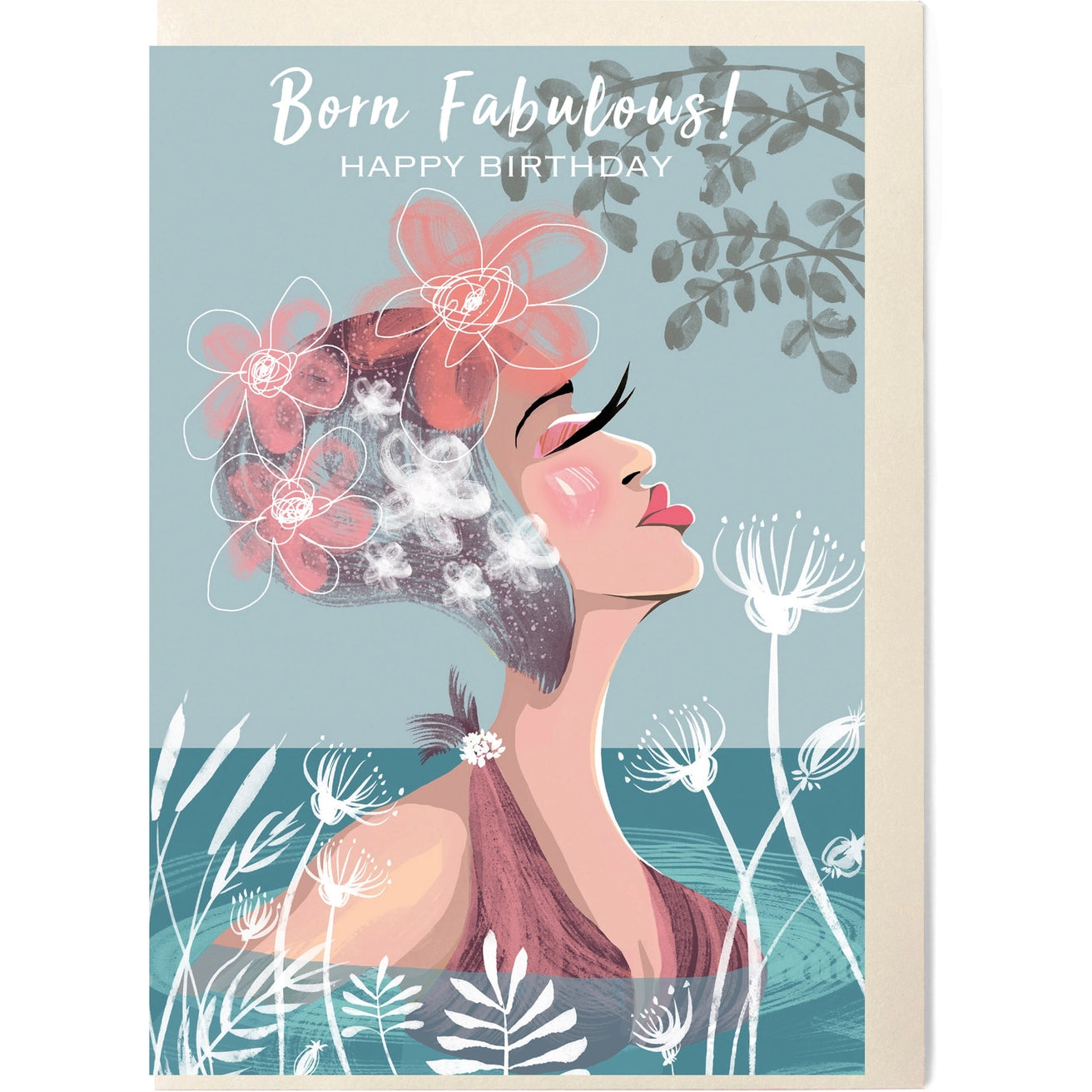 Sustainably sourced birthday card with pale sage envelope
