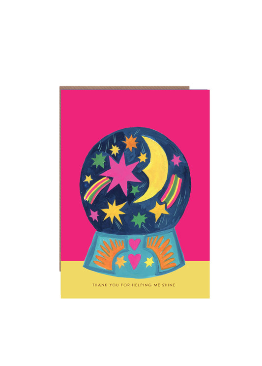 Globe Universe Thank You Teacher Greetings Card by Hutch Cassidy