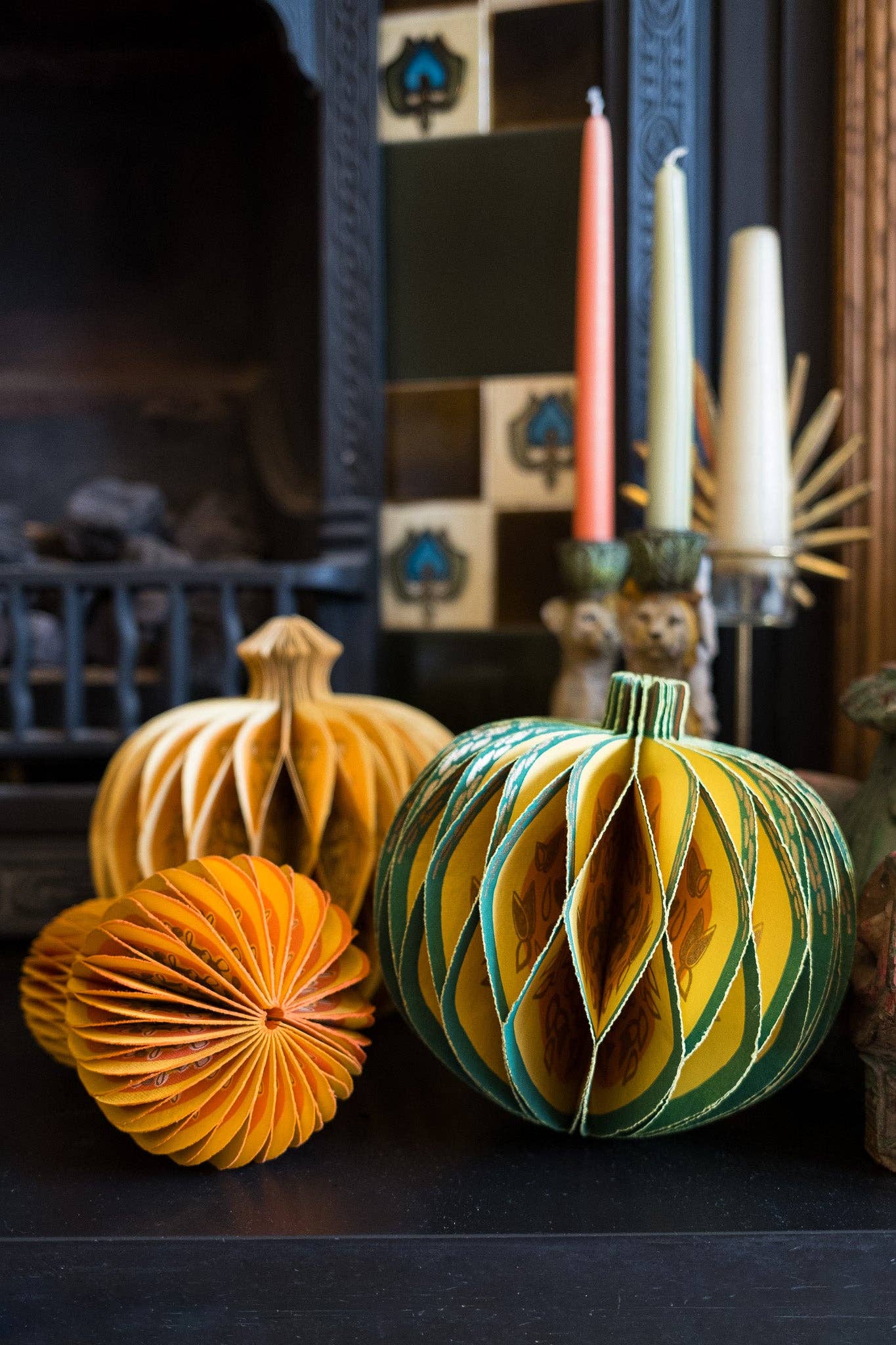 Recycled cotton paper gourd honeycomb decoration with cotton hanging loop, eco-friendly ornament.
