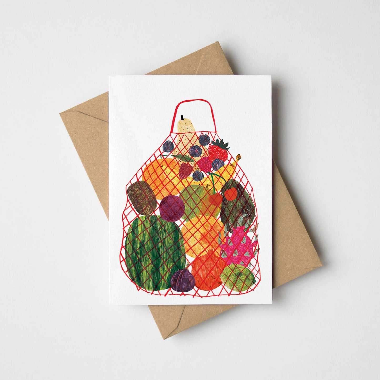 Eco-friendly A7 Mini Fruit Bag Card with Kraft envelope