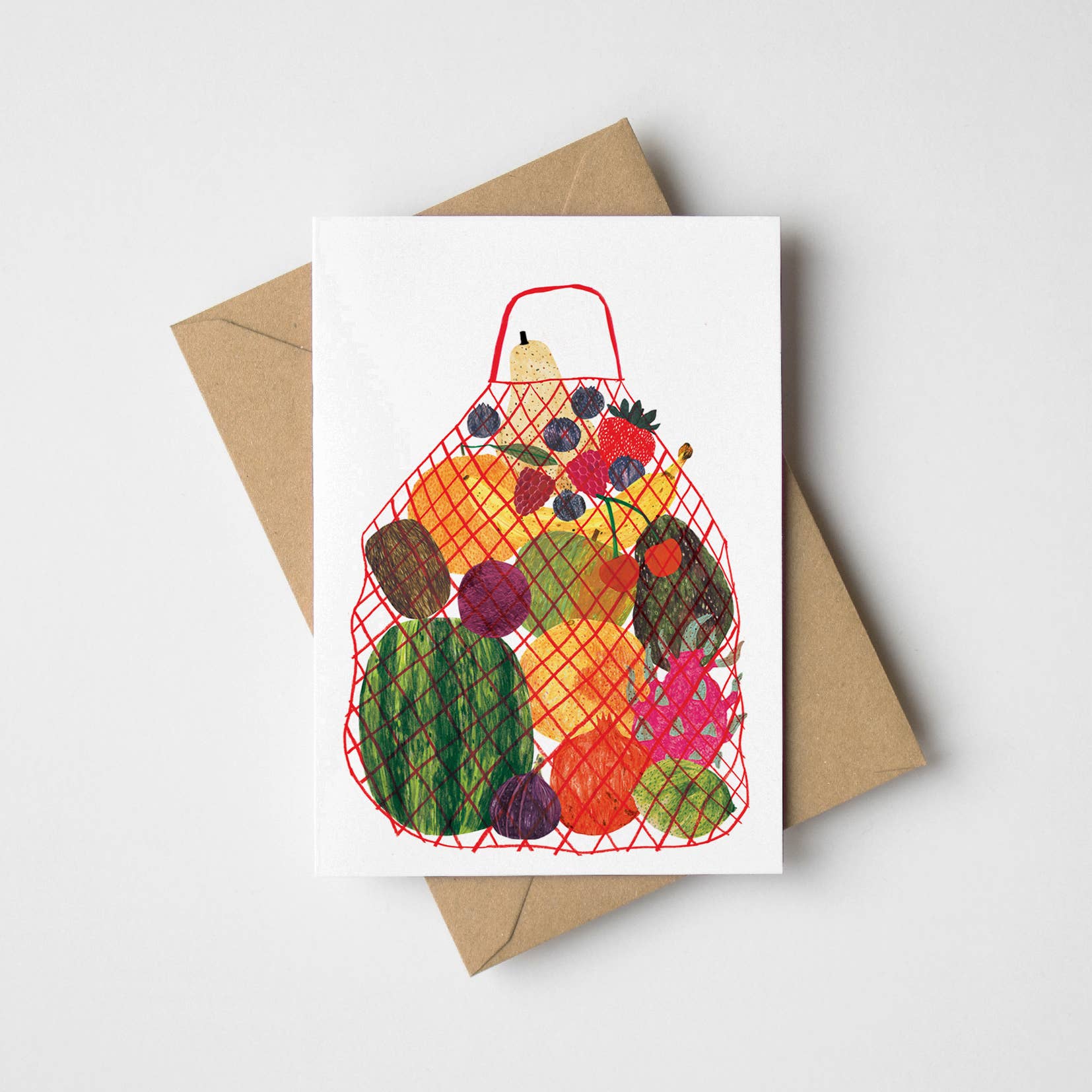 Eco-friendly A7 Mini Fruit Bag Card with Kraft envelope