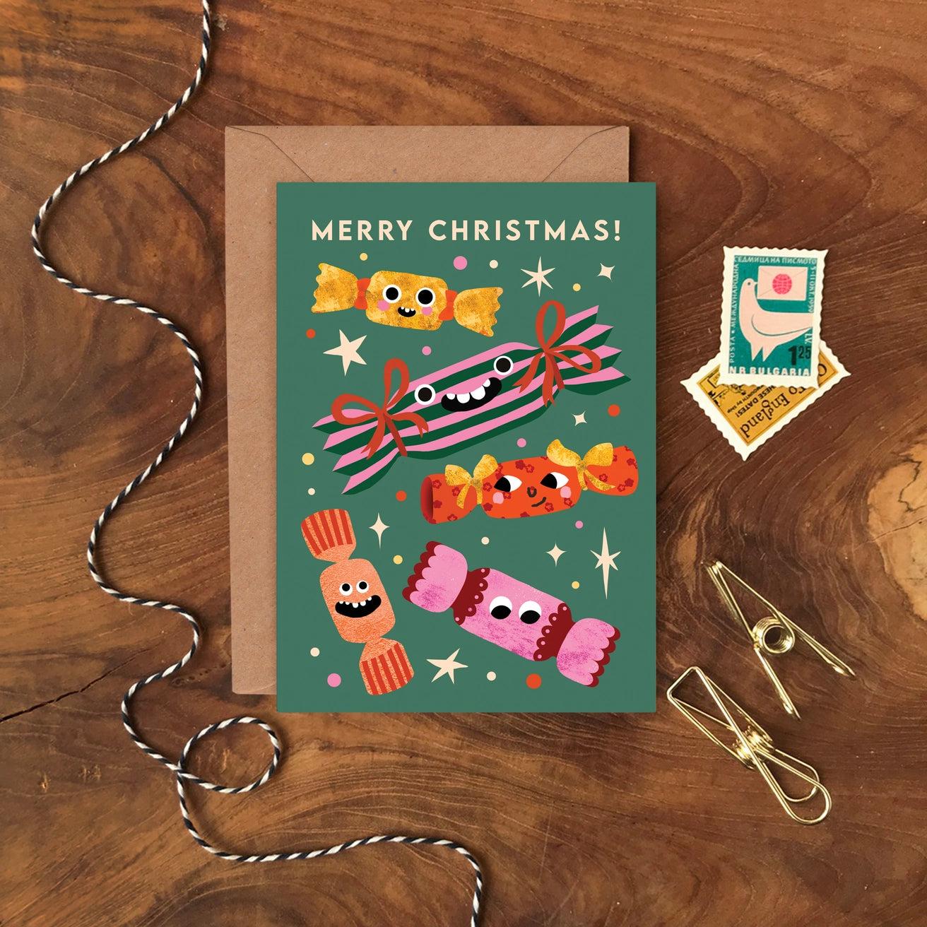 Christmas Cracker Faces Greeting Card | Funny Christmas Card